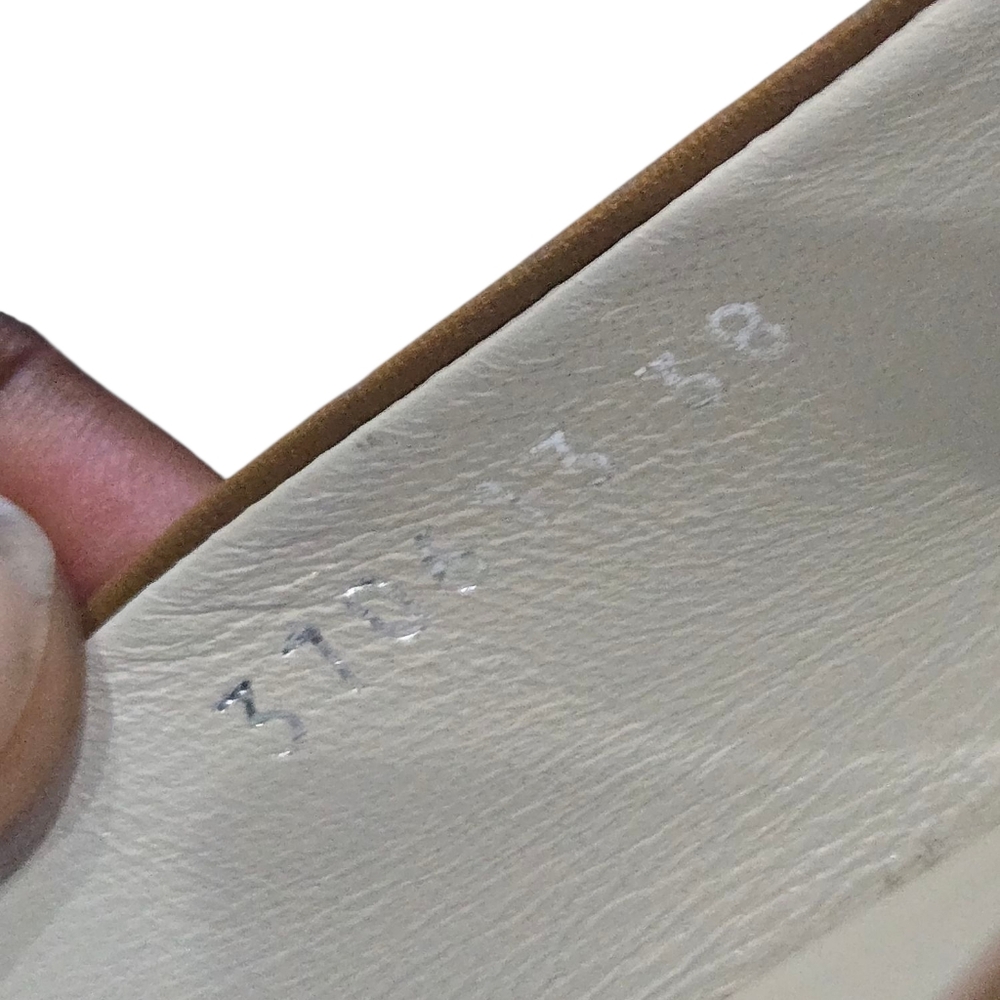 Gucci Sachalin Ballet Flat Taupe Leather Silver Logo Sz 38 - Picture 9 of 13